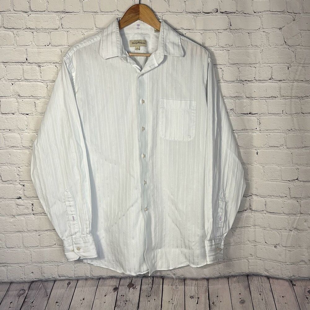Tommy Bahama Mens Cotton Long Sleeve Button Down Shirt size 16 34/35